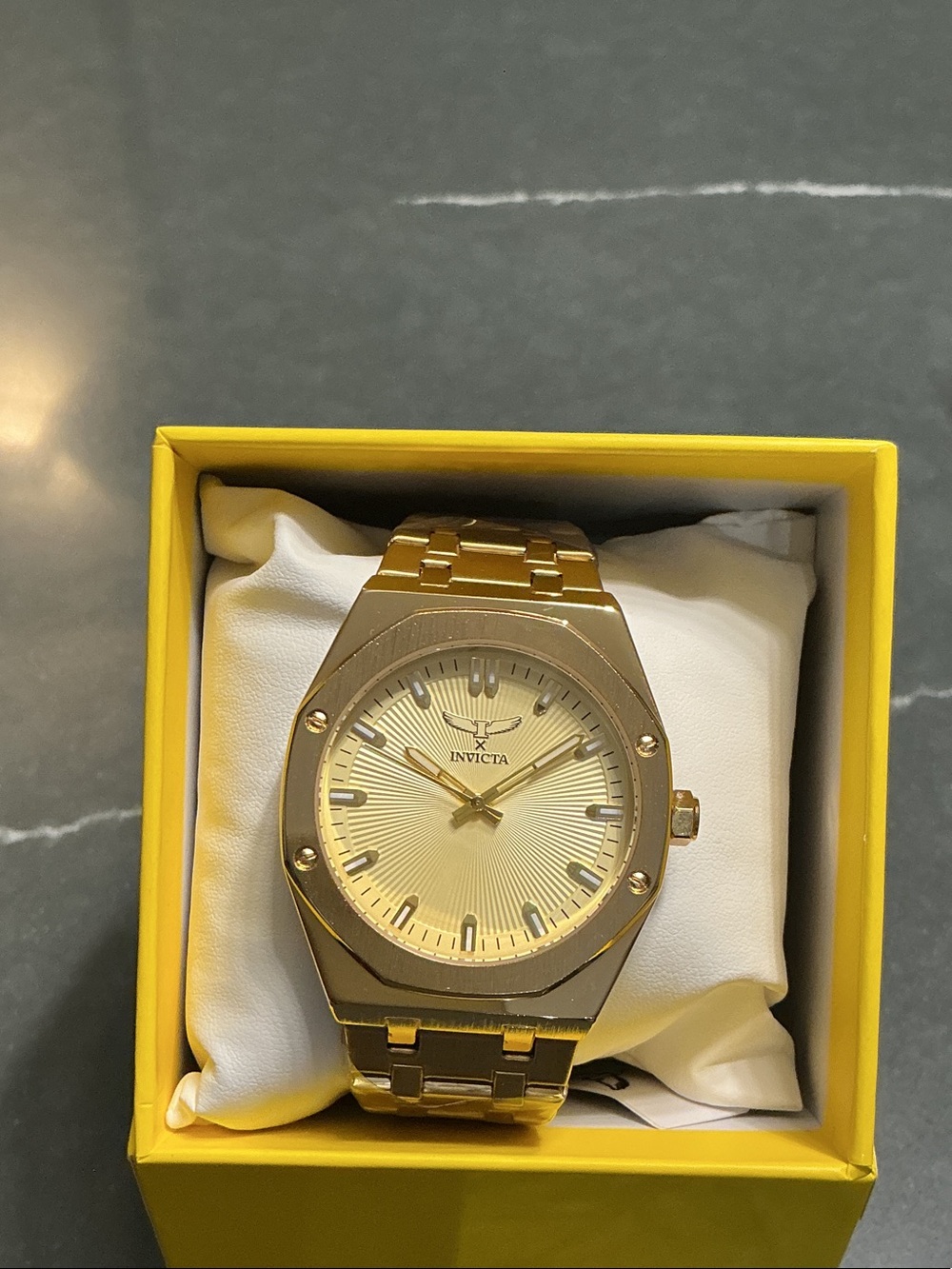 Invicta Men's Gold Stainless Steel Bracelet Watch with Champagne Dial-69962